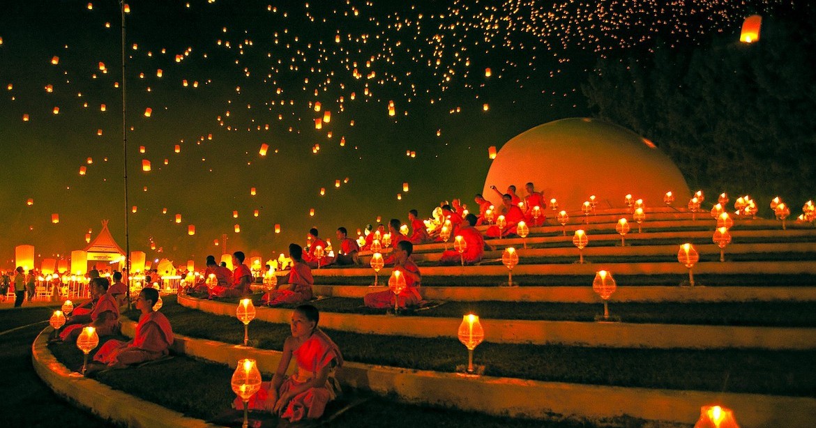 Monks Celebrating Obon Festival